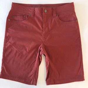 PrAna Brion Flat Front Stretch Hiking Outdoors 5 Pocket‎ Shorts-Rust-Size 32x10